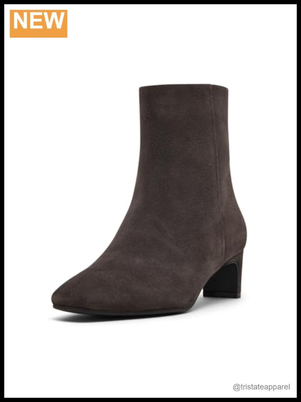 Pointed Toe Waterproof Ankle Booties Block Heel Suede